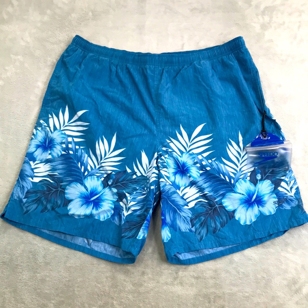 Speedo Men's Tropical Floral Swim Trunks Size XL